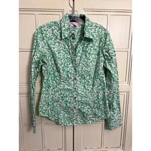Lilly Pulitzer size 8 floral button down top blouse